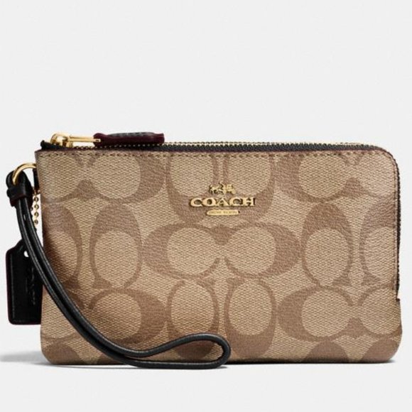 Double Corner Zip Wristlet In Signature Canvas